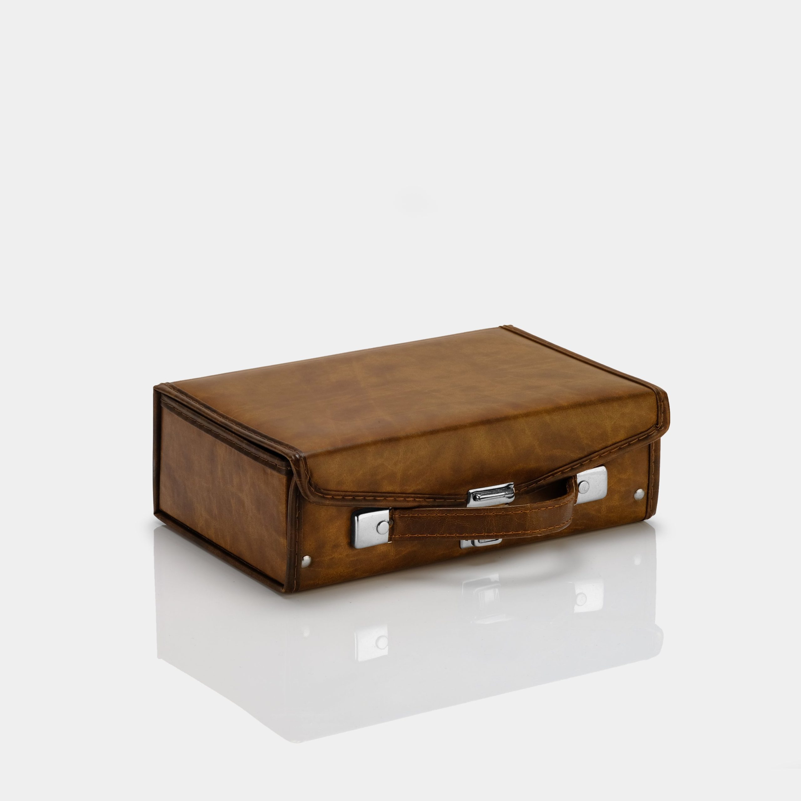 Brown Leather Cassette Tape Storage Case Online now