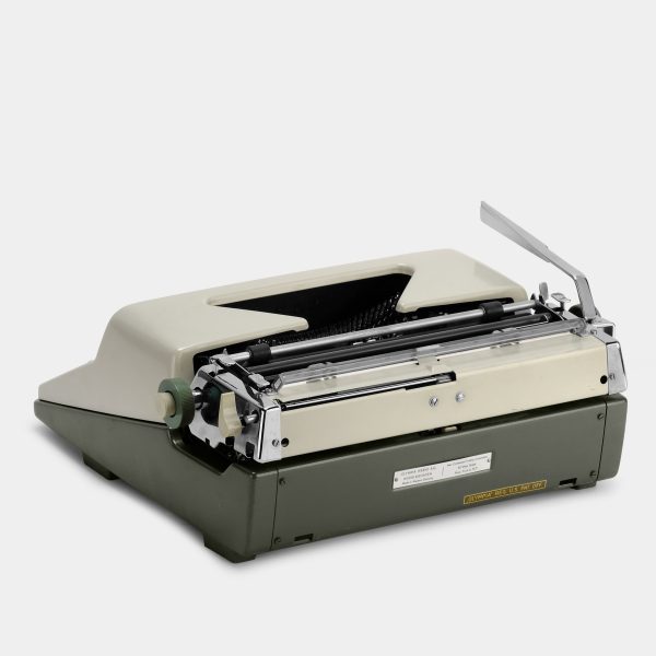 Olympia Beige and Green Manual Cursive Typewriter and Case Online Sale - Image 4